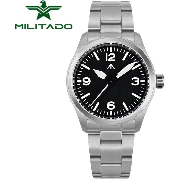 Militado ML08 V2 montre à Quartz Vintage militaire VH31 mouvement Double cristal saphir C3 BGW-9 lumineux étanche 38mm montre