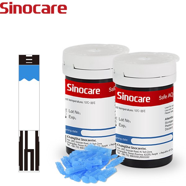 50/100/200/400 Stück Sinocare Safe AQ Blutzuckerteststreifen mit Lanzette (nur für Safe AQ Smart, Safe AQ Voice)