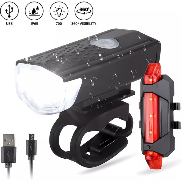 Feux de vélo étanches, rechargeables par USB, ensemble de feux arrière pour hommes, femmes et enfants, cyclisme sur route, équitation de nuit