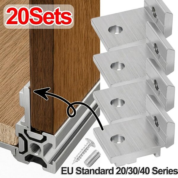 (1-20 Sets) 2020 3030 4040 Aluminiumprofil-Eckverbinder Seitenpaneel-Befestigungsteile Stützrahmen Konstruktionshardware