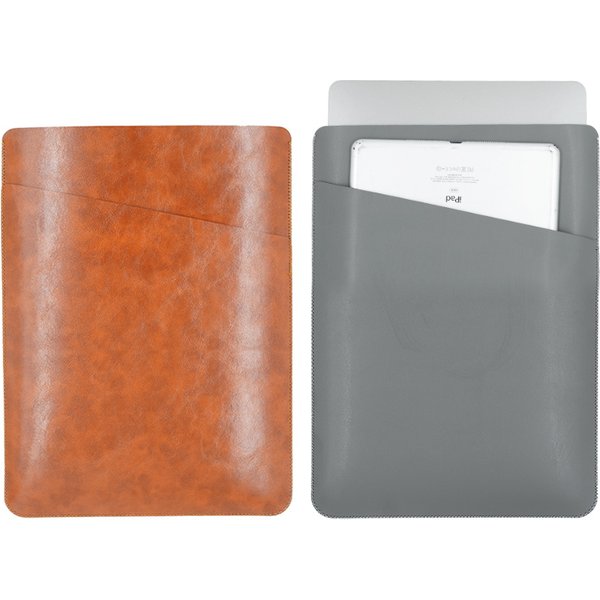 Double layer large Space PU Leather Laptop Bag Sleeve For Macbook Air 13.3 Pro 14 15 16 MateBook Lenovo Thinkpad