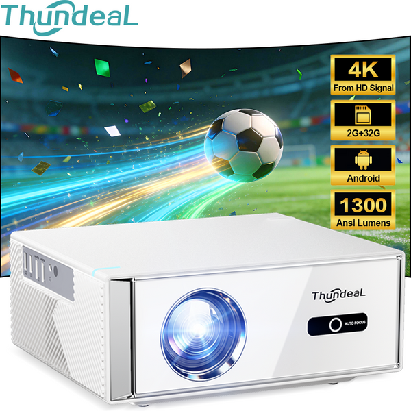 ThundeaL TD95W Android-Projektor Full HD 1080P WiFi 2K 4K Heimkino Tragbarer Smart-TV Video-Film-Projektor für Meetings LED TD95 Beamer