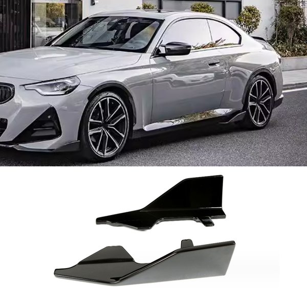 Samochodowy spojler zderzaka bocznego Splitter Dyfuzor Osłona Wykończeniowa Do BMW Serii 2 G42 Coupe 2-drzwiowe 2021-2024 ABS Czarne Zestawy Tuningowe