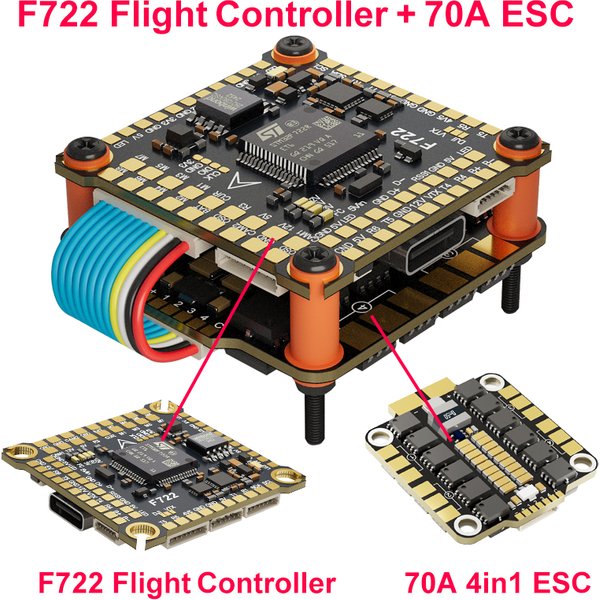DAKEFPV F722 Flugcontroller Unterstützt BetaFlight Ardupilot FC F722 Stack 12S 70A 4in1 ESC Für 5-Zoll DJI RC FPV Freestyle Drohne