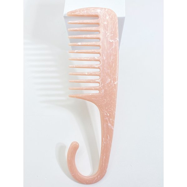 Cute Pink Hair Comb Marble Big Wide Tooth Comb Simple Texture Hairdressing Hairbrush Female Anti-static Detangler Brush Set