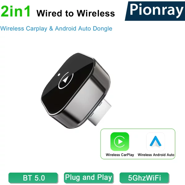 2026 – ulepszony bezprzewodowy adapter CarPlay firmy Pionray – stabilna transmisja, brak opóźnień, umożliwia konwersję przewodowego systemu CarPlay na bezprzewodowy.