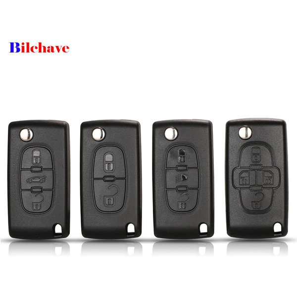 Coque de clé de voiture télécommande pliable Jingyuqin à 2/3/4 boutons pour Peugeot 207 307 308 407 607 807 Partner Citroën C2 C3 C4 C5 C6 Xsara
