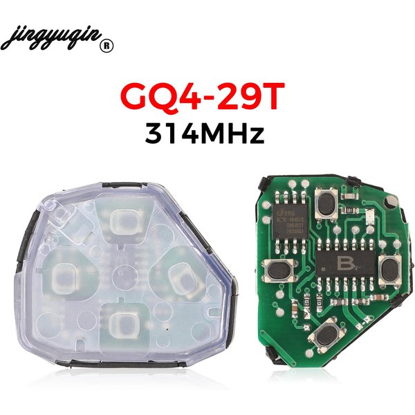 Jingyuqin 3/4 Buttons GQ4-29T for Toyota Corolla Matrix 2008-2010 Pontiac Vibe 314MHz Control Car Remote Key Fob Replacement