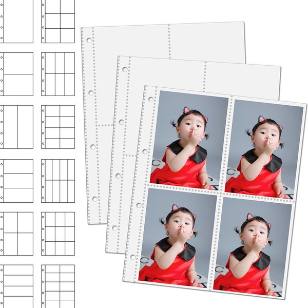 A4 4 Holes 10/30/50 Pack Binder Refill Sleeves 4R 6inch Postcard Photo Ablum Pages Holder Card Book 10x15 For 4 Ring Notebook