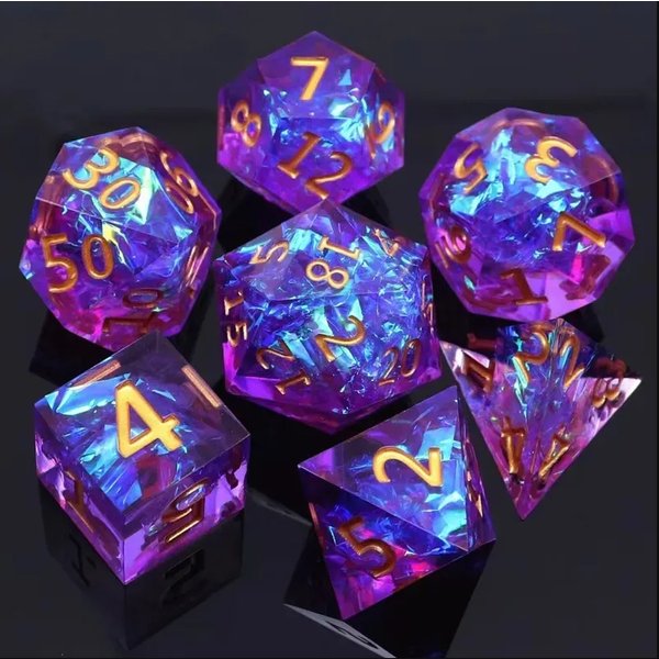 Jeu de dés en résine multi-formes, moule polyèdre pointu, jeu de rôle coloré, jouet de Table, jeu de société pour enfants et adultes, décoration de maison, 7 pièces