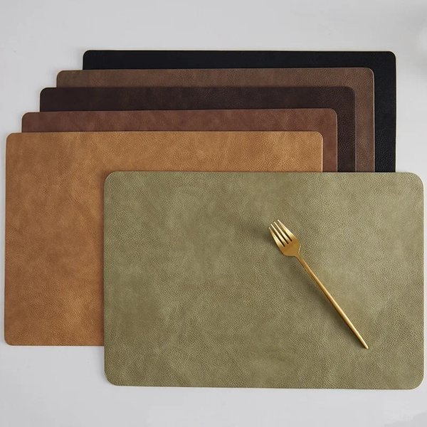 Nordisches High-End-Doppelschicht-Rund leder m bei PVC wasserdichtem Schüssel kissen Western Dining Cushio Europäische Esstisch matte Nordi