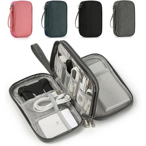 1pc Rosa/Grau/Schwarz/Marineblau Reise Tragbare Digitale Produkt Lagerung Tasche USB Daten Kabel Organizer Headset lade Schatz Box Tasche