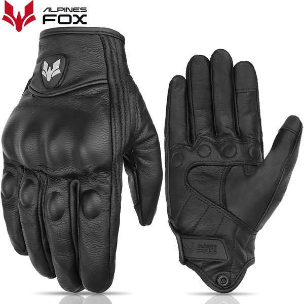 Vintage Echtes Leder Perforierte Motorrad Handschuhe Männer Frauen Retro Sommer Atmungsaktive Motorrad Motocross Racing Straße Handschuhe
