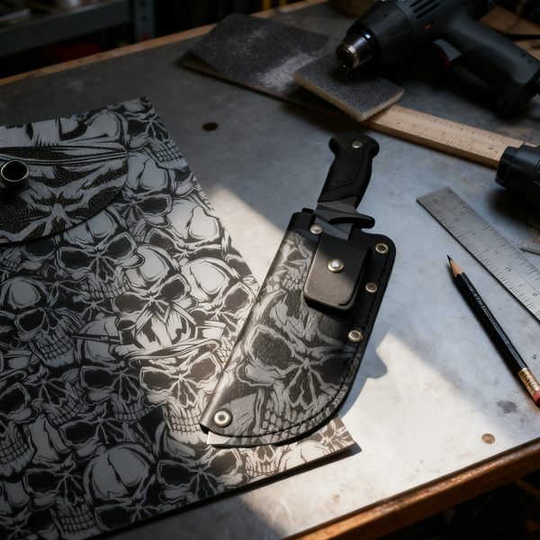 3 Arten digitales Kydex-Board mit Tarnmuster und Skelettmuster – thermoplastische Folie für DIY-Messerscheide, Scheide, Bastelprojekte