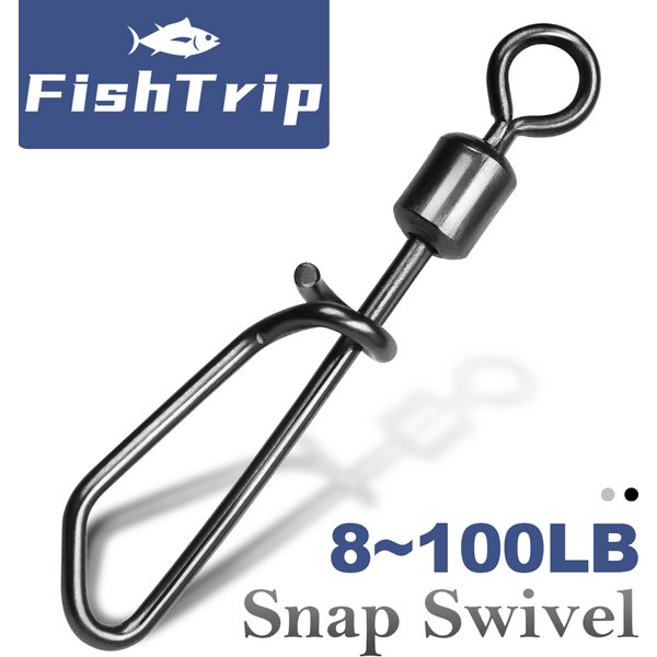 FishTrip pêche Snap pivotant 10 ~ 100 pièces lien secré Lok roulant émerillons leurres connexion Snap pour plates-formes d'hélicoptère et Clip de plomb