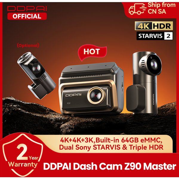 DDPAI Z90 Master 4K+4K Dual-Auto-Dashcam Vorne und Hinten Dual HDR Dashcam GPS ADAS Parkkamera Nachtsichtkamera DVR Videorekorder