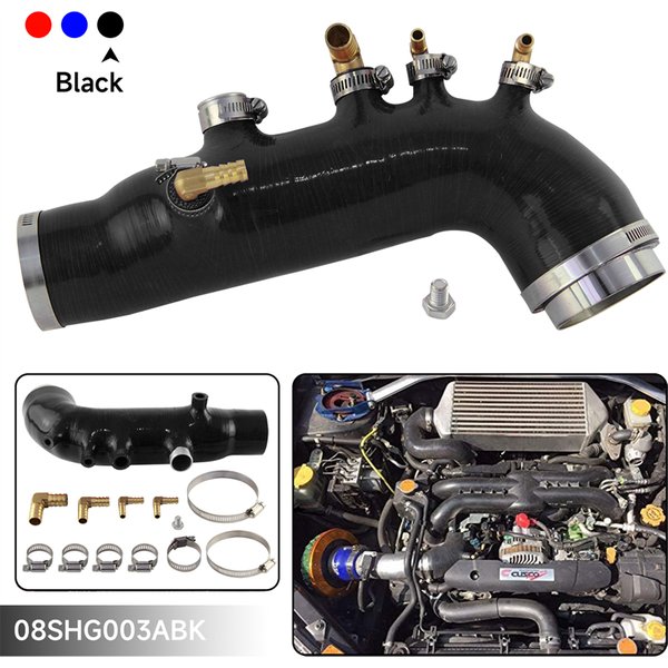 Tuyau d'admission turbo en silicone avec pinces, noir, rouge, bleu, Subaru Impreza, WRX, Compréhension GH, Moteur GazEJ25, 2.5L, 08-14, REV9, CSKS