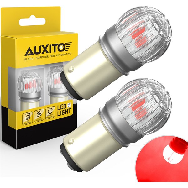 AUXITO 2x1157 LED rouge P21/5W BAY15D ampoule LED 12V 3030SMD DRL Position de stationnement feu arrière de frein pour Renault Chevrolet Ford Dodge