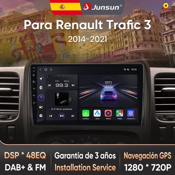 Junsun Radio mit Sprachsteuerung für Renault Trafic 3 2014-2021 und Vivaro B 2014-2018, CarPlay, AndroidAuto, Autoradio 2DIN mit DAB+, GPS, RDS