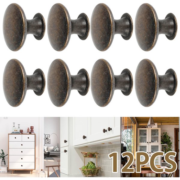 Vintage Knopf Schrank Griffe Edelstahl Schublade Hand zieht Ersatz Möbel Tür Hardware schwarz Silber DIY Knöpfe