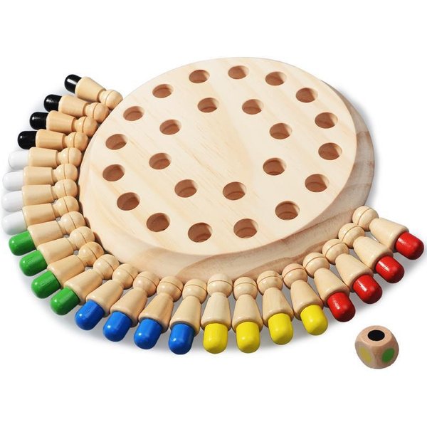 Wooden Puzzle Toys Montessori Educational Learning Color Sensory BeBe Memory Match Stick Chess Party Game Children Kids