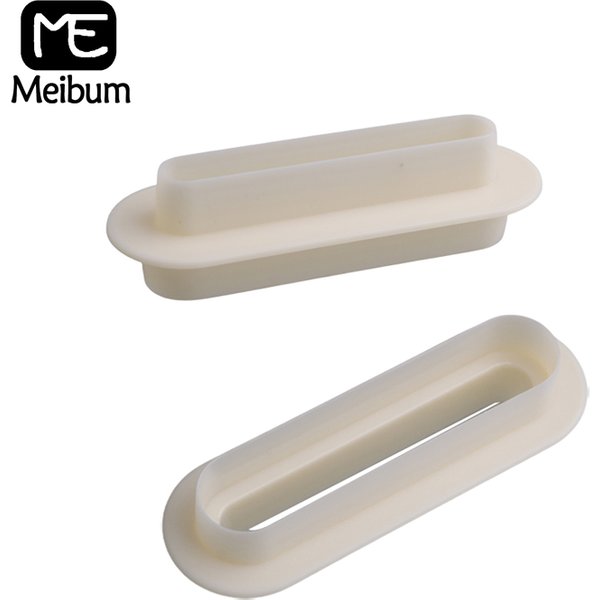 Meibum Kunststoff oval doppelseitig schneiden Stanzen machen Dessert Kuchen und Kekse weiße Cutter Form Kuchen form schwarz lange Mousse Tabletts