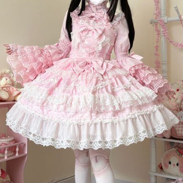 Robe Lolita Han Mushroom Liang~ au design original, magnifique robe à bretelles JSK à fleurs pour mariage, pour femme