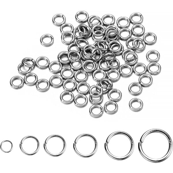 30-200Pcs 3-25mm Stainless Steel Split Ring Open Single Loops Jump Rings Connectors for DIY Jewelry Making Findings Accessories