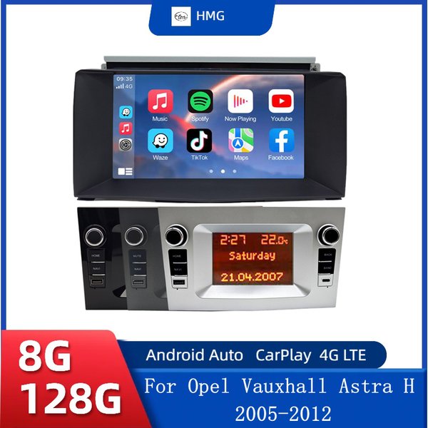 Autoradio multimédia HMG pour Opel Astra H 2005 2006 2007 2008 2009 2010 2011 2012, CarPlay sans fil, Android Auto, autoradio GPS