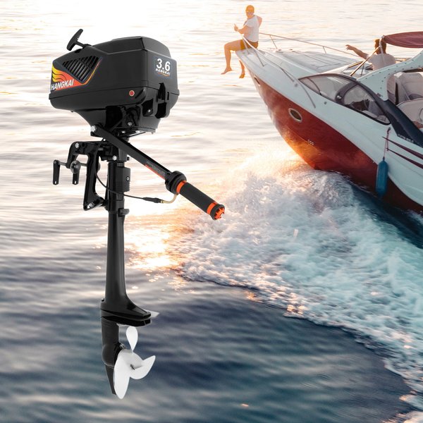 2-Takt, 3,6 PS Außenbordmotor Außenborder Manueller Start 55cc Motor CDI für Schlauchboote, Aufblasbare Boote