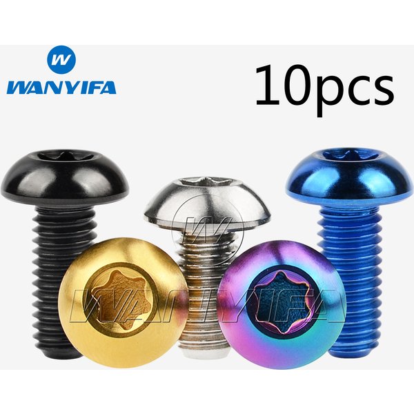 Wanyanza-Boulons en titane M5x10/12mm, porte-bouteille, vis à tête Torx pour vélo 10 pièces/lot