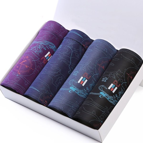 Boxer en Fibre de Bambou pour Homme, Culotte Sexy, Sous-vêtement Modal Imprimé, Grande Taille 2XL-7XL, 1 Pièce, Livraison Gratuite
