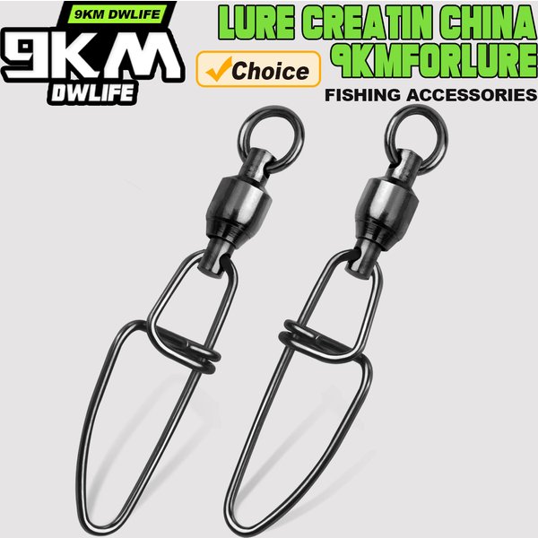 Émerillons à pression de pêche, 20 à 100 pièces, roulement à billes, connecteur de pêche, Clip de leurre en acier inoxydable, accessoires à pression à verrouillage croisé # 0-8