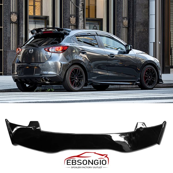 Pour Mazda 2 Demio 2015 - 2025, Spoiler de toit arrière en ABS aspect fibre de carbone de haute qualité, noir brillant ou blanc, kit carrosserie