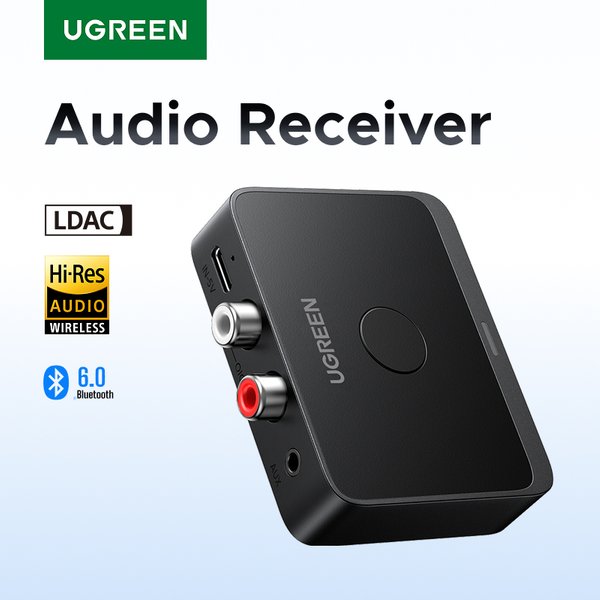 UGREEN Odbiornik Bluetooth AUX LDAC AAC Hi-Fi 3,5 mm Jack 2RCA RCA Audio Bluetooth 6.0 Adapter Odbiorniki 15h Do Głośnika Samochodowego PC