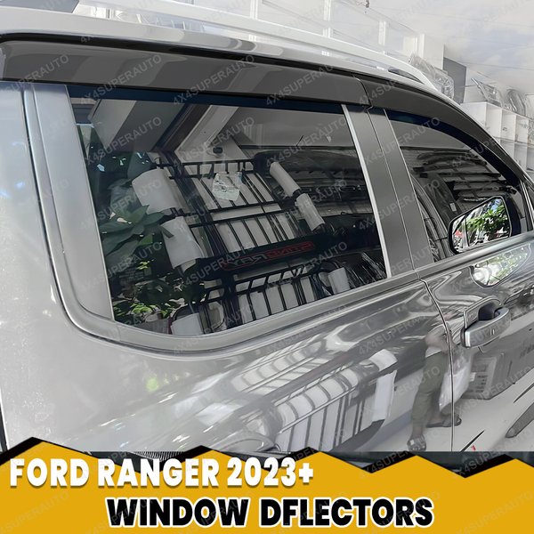 Fensterdeflektoren für Ford Ranger Next Gen T9 2023-2026 Sonnen- und Regenschutz Fensterblende Doppelkabine Wetterschutz Autozubehör