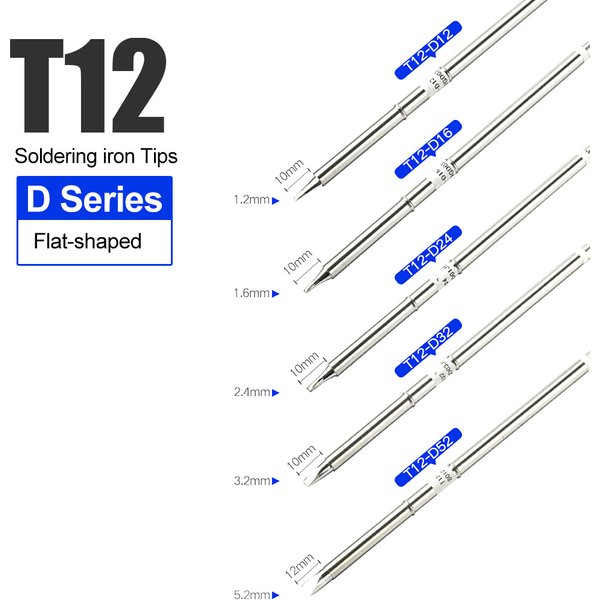 Embouts plats série T12 D T12-D08 D12 D16 D24 DL32 D4 D52 pour Hakko FX951 FX950, Kits de Station de soudage à monter soi-même, outils de soudage