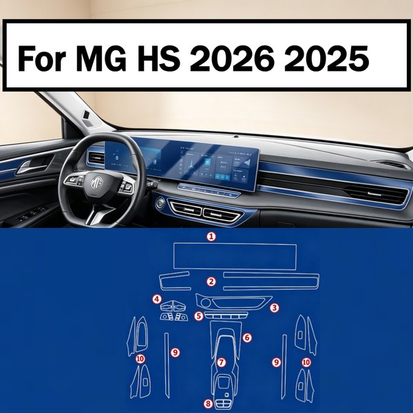 Folia ochronna PPF matowa, transparentna TPU na ekran LCD, nawigację GPS, panel zmiany biegów, konsolę środkową, akcesoria samochodowe do MG HS 2026 2025