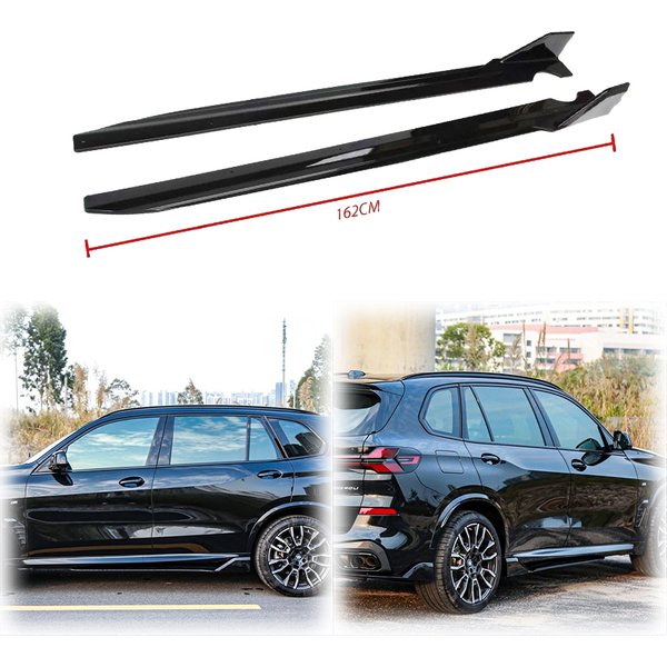 2019-2025 BMW X5 G05 M Sport Styl MP Nakładki Progowe Listwy Boczne Zderzaków Bocznych Czarny Połysk