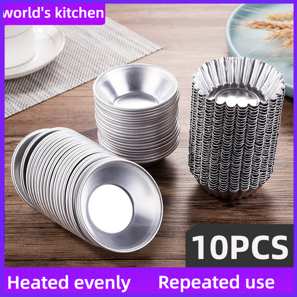 Moule à Cupcake en aluminium de style portugais, 10 pièces, pour tarte aux œufs, gâteau aux fruits, petit outil de cuisson, pâte de nata, four rond