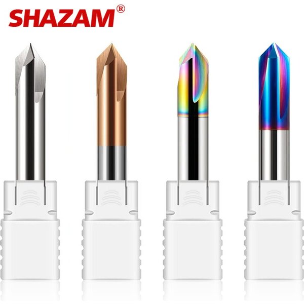 Shazam hrc65 3-Flöten-Wolframstahlkarbid 60/90/120 Grad Fasen fräser CNC-Fräser Bit gravur Schaft fräser Werkzeuge