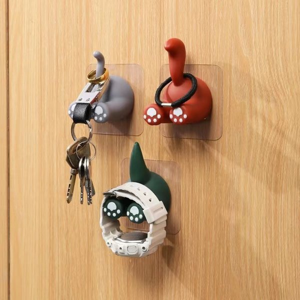 Crochet de porte de queue d'animal créatif, crochet de manteau mignon sans couture, crochet de porte de dortoir de chambre à coucher, clé, serviette, manteau Everak, décoration murale T1