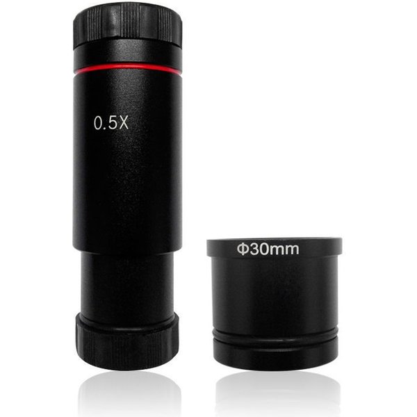 0,5X C-Mount Objektiv Mikroskop Adapter Port Reduzierrelais Objektiv Okular CCD Kamera Montagegröße 23,2 mm oder 30 mm