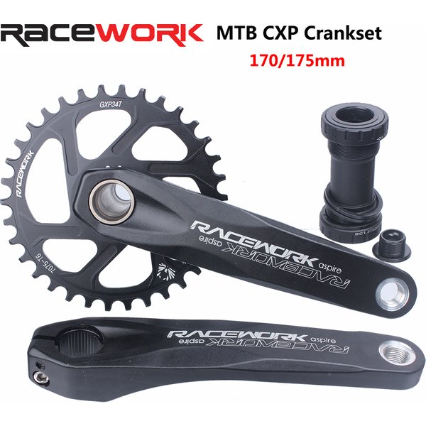 RACEWORK MTB Crankset 170/175mm Mountain Bike Crank Narrow Wide Chainring 32/34/36/38T 11/12S Bicycle Crankset Sprocket For GXP