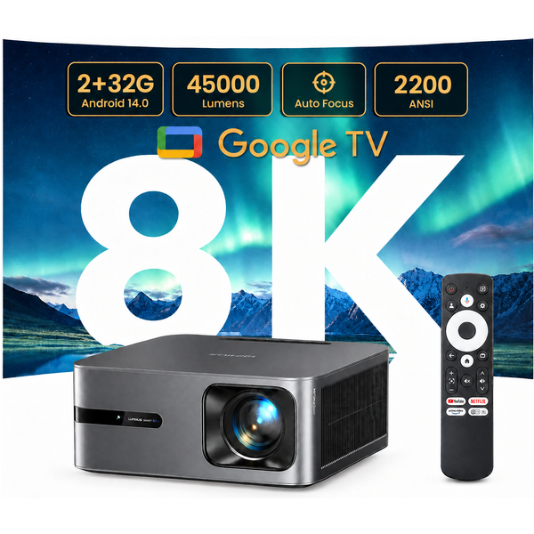 Projecteur Wimius G2 4K 45000 Lumens, Smart Google Live TV, Auto Focus, Wifi 6, HDR, MEMC, 2+32G, Projecteur de Cinéma Domestique