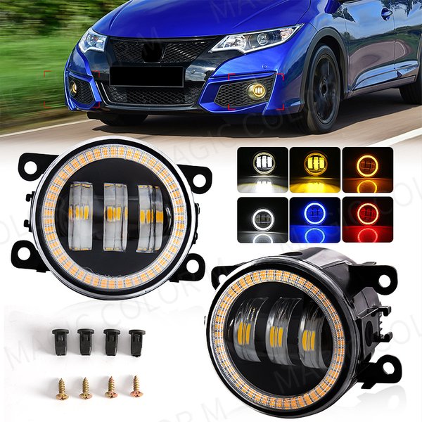 Feu antibrouillard Angel Eye pour Ford Focus Fusion Fiesta Ranger c-max Transit Tourneo EcoSport Edge, lampe de conduite DRL pour voiture, lentille LED