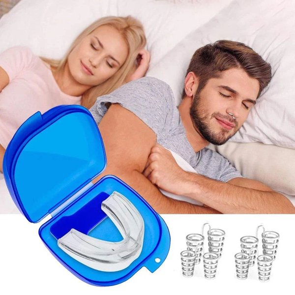 Anti Snoring Devices 4 Snoring Stopper Nasal Dilators-1 Anti Snoring Nose Clip Mouthpiece Sleep Mouth Guard Snore Stopper Set