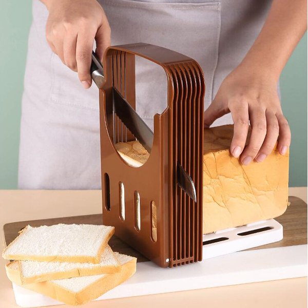 Support de trancheur de pain grillé, outil de coupe en plastique pliable, moule de coupe de Sandwich, support de coupe de pain, outil de cuisson, Gadgets de cuisine