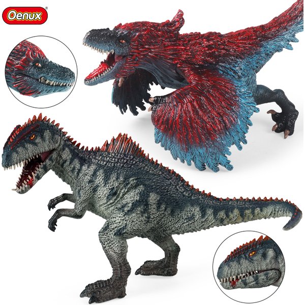 Oenux Jurassic Pyroraptor Giganotosaurus dinosaure Brinquedo figurines d'action bouche ouverte tyrannosaure animaux modèle enfant jouet cadeau