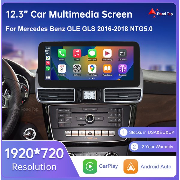 Linux Touchscreen-Autoradio für Mercedes Benz GLE GLS 2016–2018 GPS mit Carplay Android Auto Airplay Mirroring Auto-Player